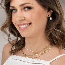 Load image into Gallery viewer, SP | T-Bar Pearl & Chain Necklace