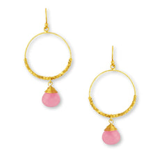 Load image into Gallery viewer, Ashiana | Marie Hoop Earrings | Pink Jade