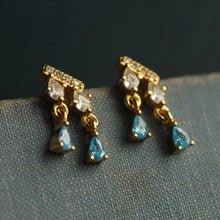 Load image into Gallery viewer, Sapphire Art Deco Earrings