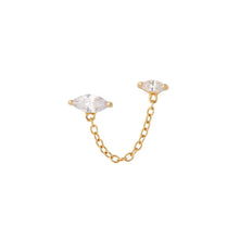 Load image into Gallery viewer, SP Droplet Double Stud Single earring