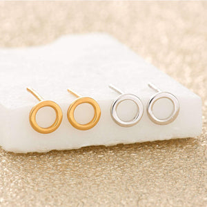 SP Small Open Circle Stud Earrings