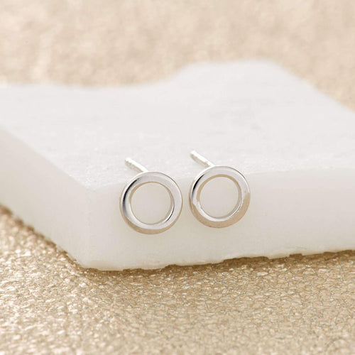 SP Small Open Circle Stud Earrings