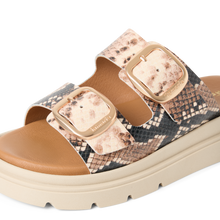 Load image into Gallery viewer, Tamaris | Snake Print Double Strap Sandal