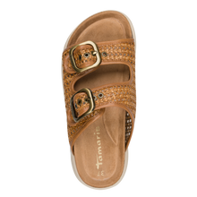Load image into Gallery viewer, Tamaris | Raffia Tan Flatform Slide Sandal