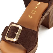 Load image into Gallery viewer, Tamaris | Chocolate Suede Stacked Heel Sandal