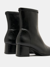 Load image into Gallery viewer, Miss Elastic | Fax Block Heel Ankle Boots