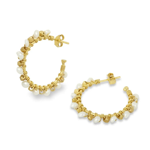 Ashiana | Mini Riva Hoop Earrings | Pearl
