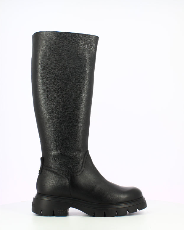 Wonders | Bones | Long Leather Boot | Black