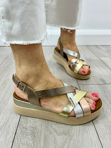 Oh! My Sandals | Multi Strap Wedge
