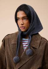 Load image into Gallery viewer, Merino Wool Triangle Scarf with Pom Pom