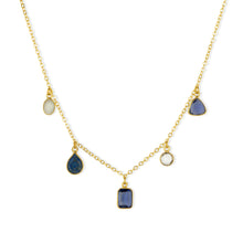 Load image into Gallery viewer, Ashiana | Aubrey Navy Gemstone Charm Necklace