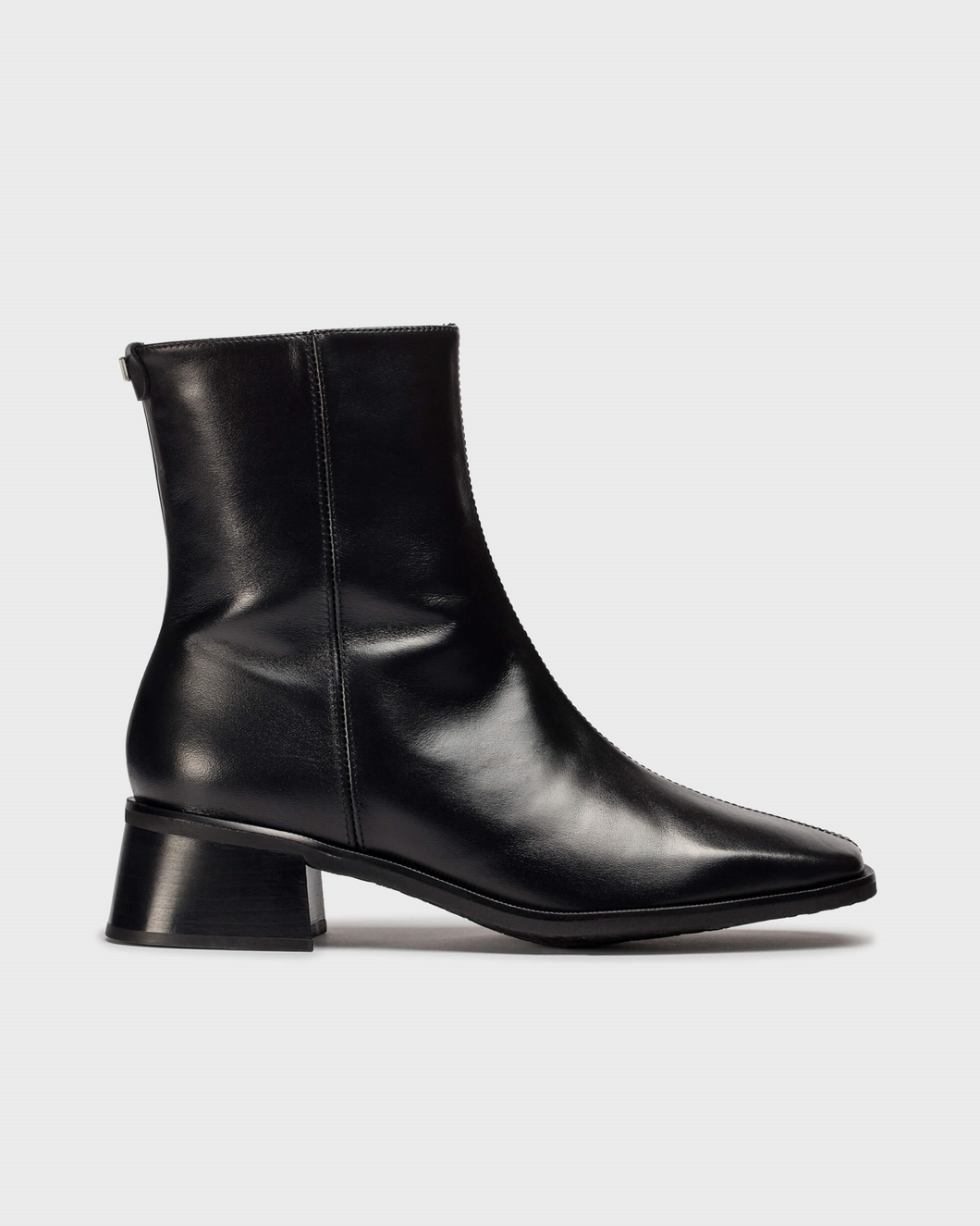Wonders | Ayla | Leather Ankle Boot | Black | Square Toe