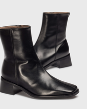 Load image into Gallery viewer, Wonders | Ayla | Leather Ankle Boot | Black | Square Toe