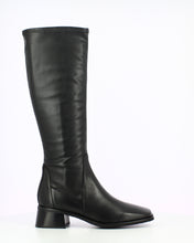 Load image into Gallery viewer, Wonders | Ayla | Leather Long Stretch Boot | Black | Square Toe