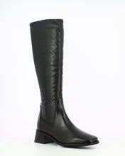 Load image into Gallery viewer, Wonders | Ayla | Leather Long Stretch Boot | Black | Square Toe