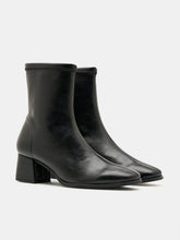 Load image into Gallery viewer, Miss Elastic | Fax Block Heel Ankle Boots
