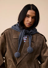 Load image into Gallery viewer, Merino Wool Triangle Scarf with Pom Pom