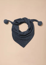 Load image into Gallery viewer, Merino Wool Triangle Scarf with Pom Pom