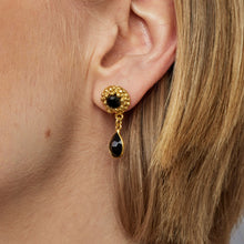 Load image into Gallery viewer, Ashiana | Neve Flower Drop Earrings | Black Onyx