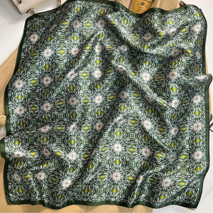 100% Silk Square Scarf | Paint | Green