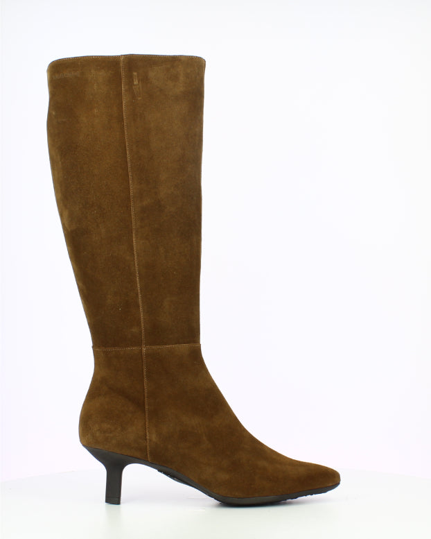 Wonders | Suede Long Boot | Pull on | Pointed Toe