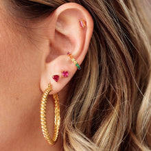 Load image into Gallery viewer, SP Square Fuchsia Stud Earrings