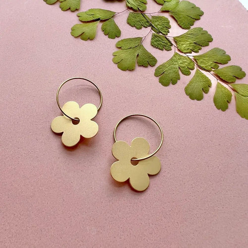 Flower Hoop Earrings