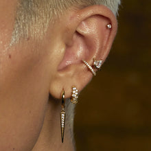 Load image into Gallery viewer, SP Sparkling Spike Hoop Earrings