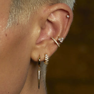 SP Sparkling Spike Hoop Earrings