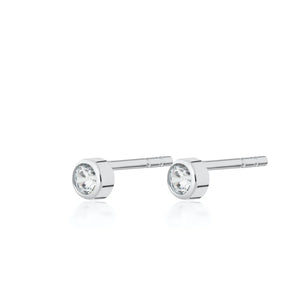 SP Sparkling Bezel Stud Earring