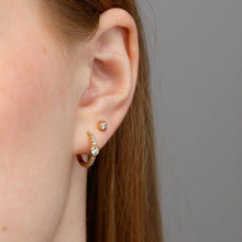 Load image into Gallery viewer, SP Sparkling Bezel Stud Earring