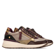 Load image into Gallery viewer, Carmela | Side Zip Wedge Trainer | Burgundy Metallic