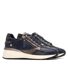 Load image into Gallery viewer, Carmela | Side Zip Wedge Trainer | Navy Metallic