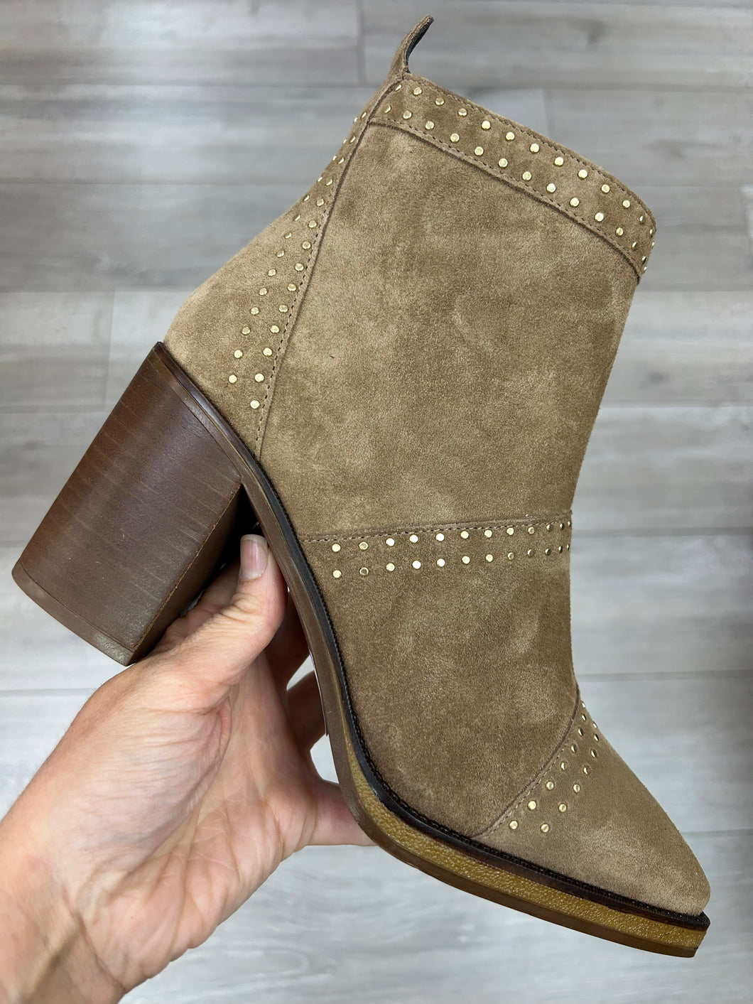 Alpe | Suede Studded | Stacked Heel | Boots