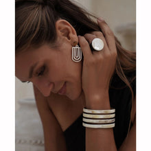 Load image into Gallery viewer, BRANCH | Wide Ribbed Horn Cuff Bangle
