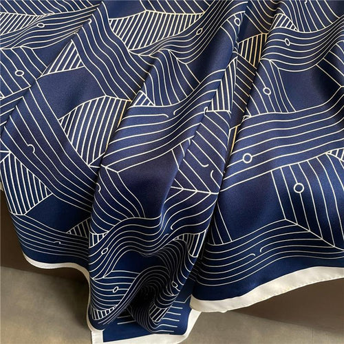 Square Scarf | Geometric | Navy