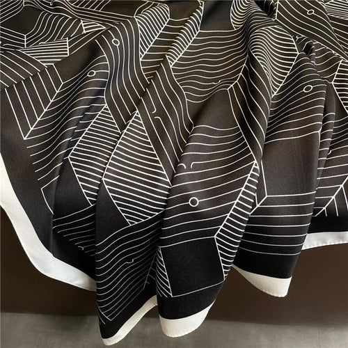 Square Scarf | Geometric | Black