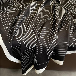 Square Scarf | Geometric | Black