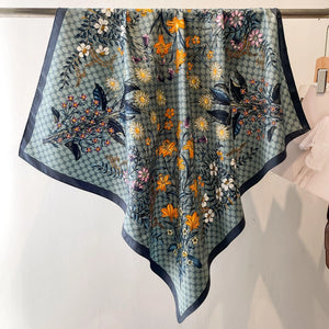 Square Scarf | Daisy | Blue