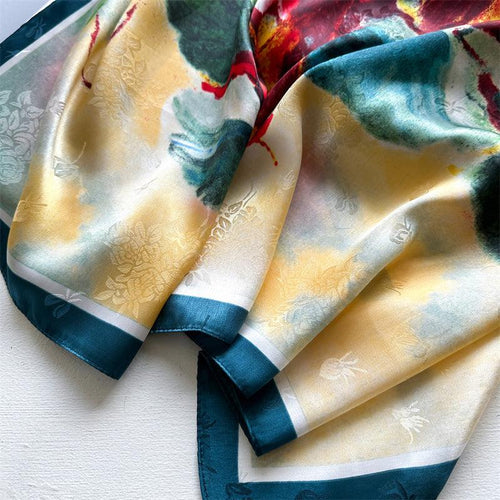 Square Scarf | Paint | Teal
