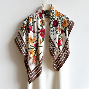Square Scarf | Chic Floral | Beige