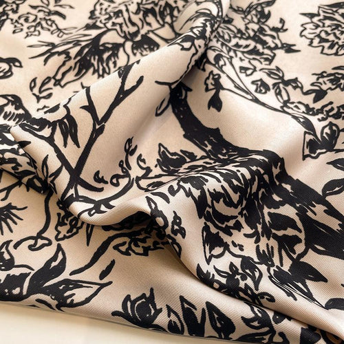 Square Scarf | Forest Print | Beige