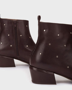 Wonders | Fei | Leather Ankle Boot | Brown | Studded
