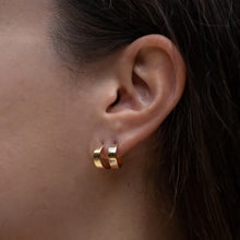 Load image into Gallery viewer, SP Wide Huggie Hoop Earrings