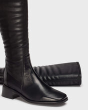 Load image into Gallery viewer, Wonders | Ayla | Leather Long Stretch Boot | Black | Square Toe