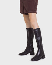 Load image into Gallery viewer, Wonders | Ayla | Leather Long Stretch Boot | Black | Square Toe