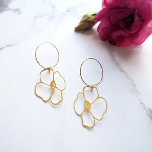 Anemone Hoop Earrings