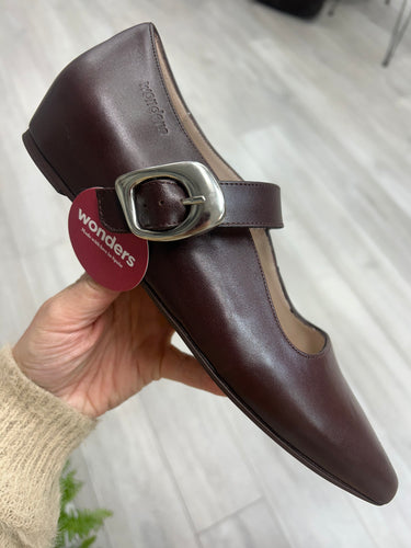 Wonders | Triana | Pointed Leather Pump | Chocolate Brown