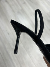 Load image into Gallery viewer, Black Suede Pointy Sling Back Shoe
