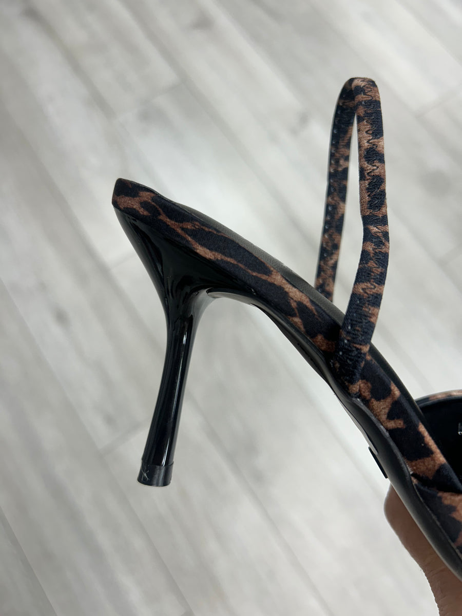 Leopard Print Pointy Sling Back Shoe – RED|FOOTWEAR